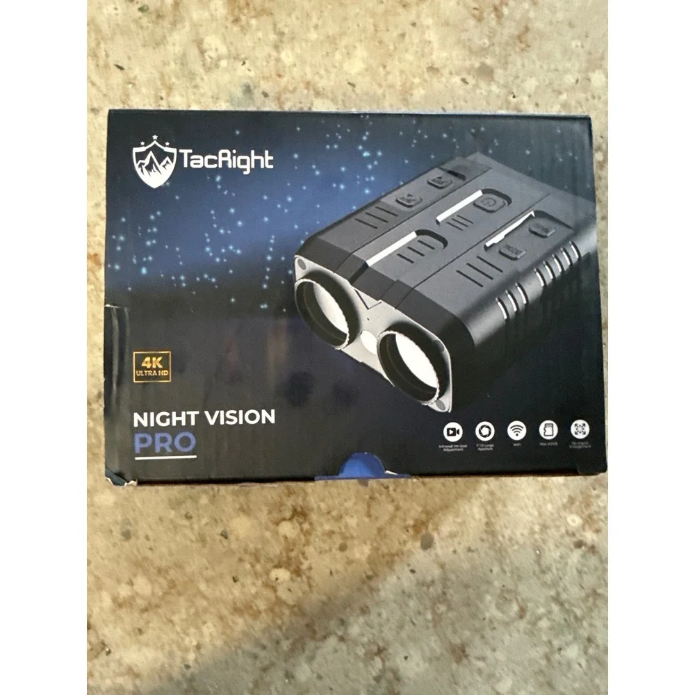 TacRight Night Vision Pro‎ 4K Binoculars 10x Zoom Infrared Digital Device Black